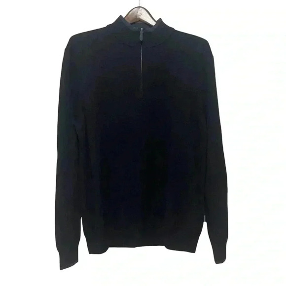 VINEYARD VINES Merino Wool Blend Men's 1/4 Zip Sweater SIZE LARGE Pullover Blue - Picture 1 of 9